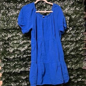 Vibrant Blue Puff Sleeve Dress